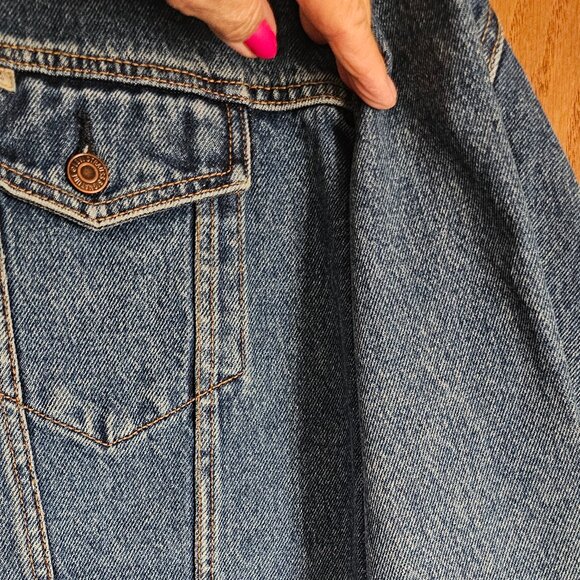 Levi Strauss Signature Denim Jacket-XL-Vintage Y2K Blue Trucker Style - Picture 6 of 7